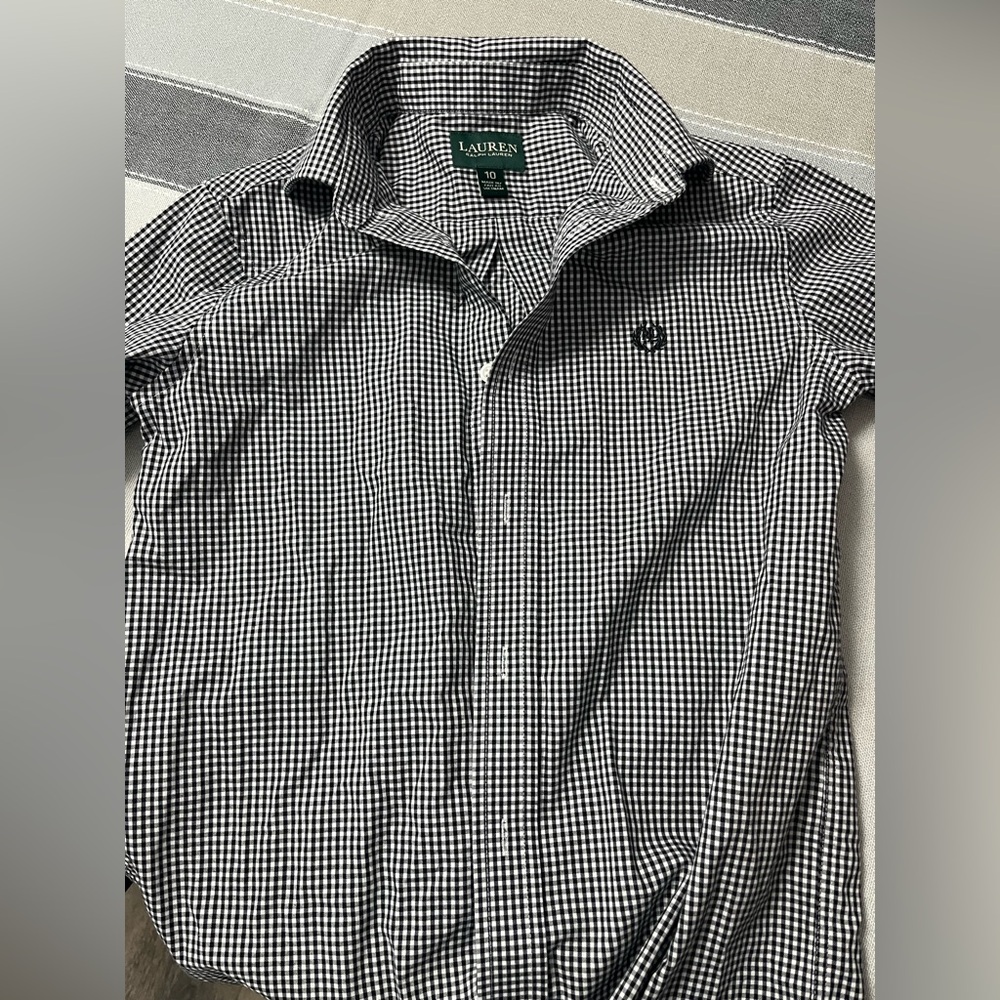 Lauren by Ralph Lauren Black and White Checkered  Shirt